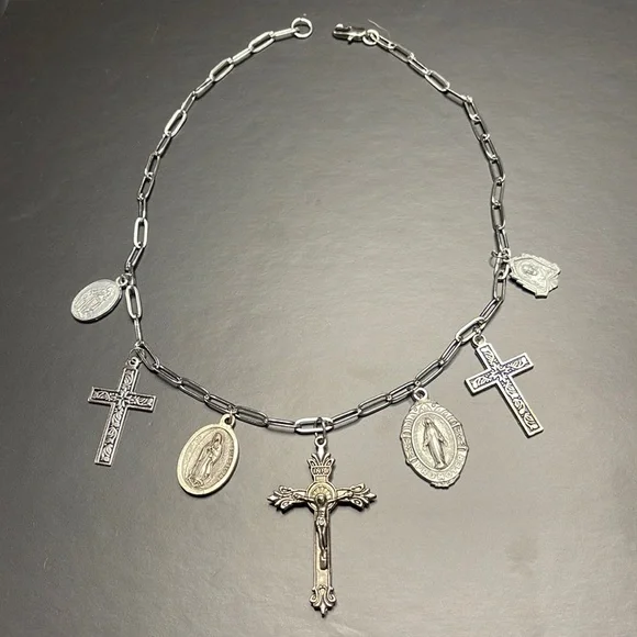 Saints Collection- A Cross The Universe handmade charm necklace.💫 - Picture 1 of 5